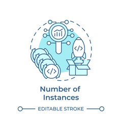 Number of instances soft blue concept icon. Software development, performance chart. Round shape line illustration. Abstract idea. Graphic design. Easy to use in infographic, presentation