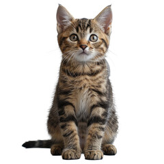 Obraz premium Cat looking up isolated on a transparent background for web, banner, wallpaper