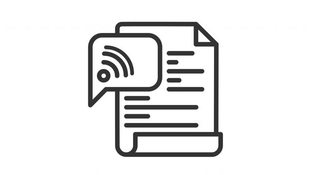 animated rss feed icon. Perfect for seo, web, website, search, digital, online, computer, animation, animated, technology, internet, interface, browse, optimization, www, browser, connection, webpage