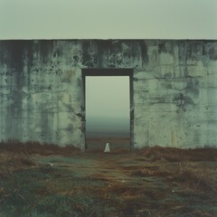 Keith , surreal style of conceptual photography,white red high place muted palette