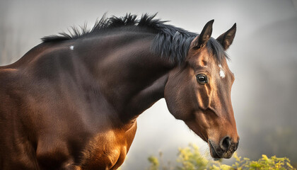 Fototapeta premium caballo aislado sobre fondo blanco 