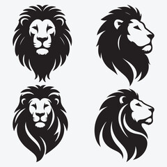 Naklejka premium Lion Vector Illustration Silhouette Collection