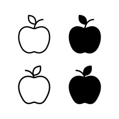 Apple icon set isolated on white background color editable