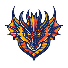 A dragon head logo isolated on white