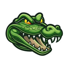 A crocodile head logo isolated on white