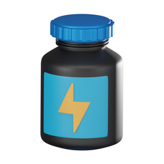 Fototapeta premium Health Supplement 3D Illustration, Fitness and Nutrition Icon