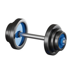 Strength Training Mini Barbell 3D Render, Gym Equipment Icon