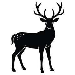 Obraz premium Spotted Fallow Deer Silhouette with Palmate Antlers