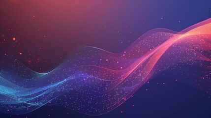 Obraz premium An abstract background with a wave of light in red and blue gradient with a soft and dreamy feel. The colors create a sense of movement and energy, while the wave symbolizes growth and progress.