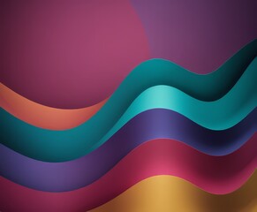 vibrant abstract composition features wavy lines in various colors, including red, orange, blue, green,