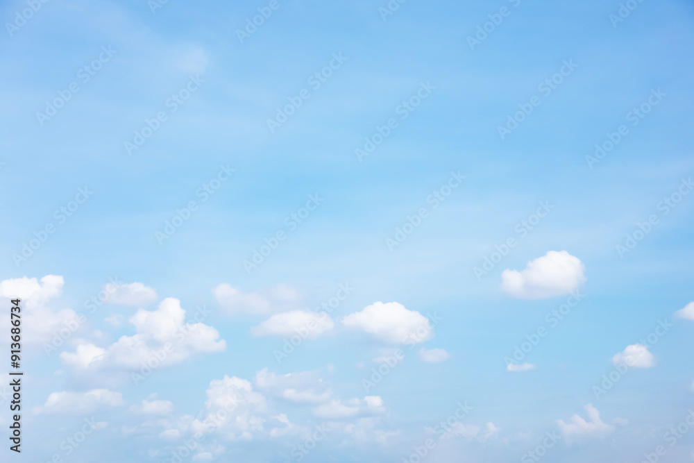 Canvas Prints blue sky background and white clouds soft focus, and copy space horizontal shape.