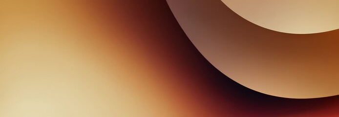 gradient background transitions from light to dark brown, featuring curved shape resembling wave or ribbon.