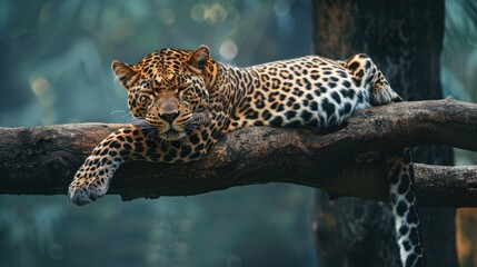 Leopard Resting on a Branch