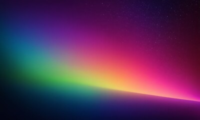 gradient purple, blue, green, and yellow fills the frame, with subtle gradient pink and orange at the bottom