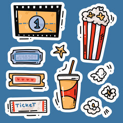 vector set of cinema cartoon elements