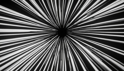 Fototapeta premium black and white radial pattern, featuring central black circle surrounded by radiating white lines.