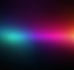 gradient background transitions from dark to light, with vibrant rainbow-like spectrum colors, including