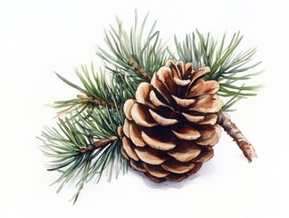 Fototapeta premium Pine Cone on Branch