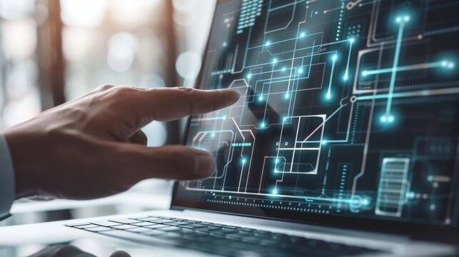 Digital Technology Interaction for your background business, poster, wallpaper, banner, backdrop, greeting cards, and advertising for business entities or brands.