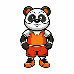 panda basketball cartoon maskot