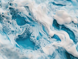 Blue and White Substance Close Up