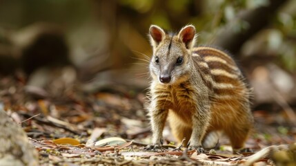 Striped Bandicoot Standing in the Forest