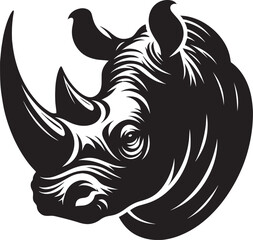Rhino Head Silhouette isolated on white background Minimalist rhino vector shape 