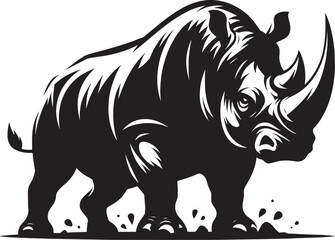 Rhino Silhouette isolated on white background Minimalist rhino vector shape  © Md Hasan