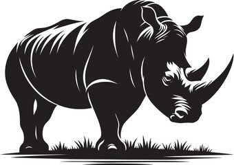Rhino Silhouette isolated on white background Minimalist rhino vector shape 
