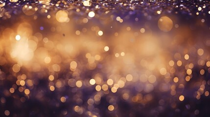 Sophisticated gold and purple abstract glitter confetti bokeh background for visual impact