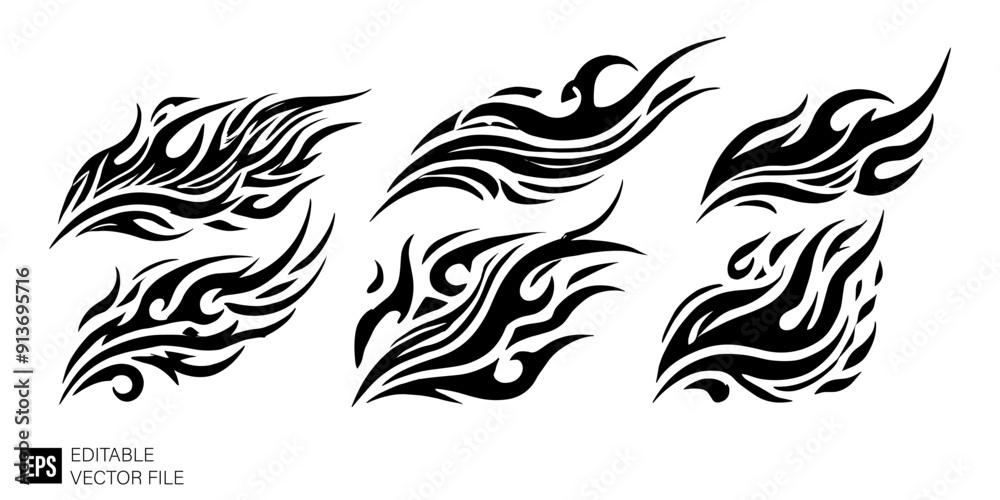 Wall mural tribal flame tattoo graphic design