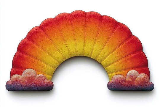 recommend clip art: Rainbow Arc with Clouds Illustration