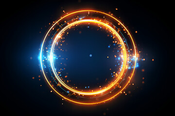 Electrical neon rings abstract background. Quantum computing, cloud computing. Electrical neon light rings abstract background. Quantum computing, cloud computing concept