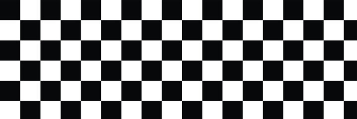 Black and white checker pattern vector illustration. Chess board. Abstract checkered checkerboard for game. Grid geometric square shape. Race flag. Retro mosaic checkerboard psychedelic pattern.