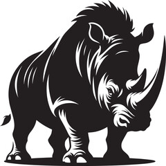 Rhino Silhouette isolated on white background Minimalist rhino vector shape 