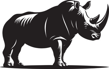 Rhino Silhouette isolated on white background Minimalist rhino vector shape 