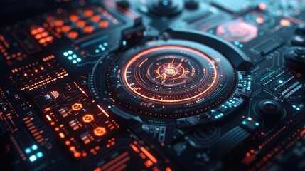 Obraz premium Futuristic Interface Design for your background business, poster, wallpaper, banner, backdrop, greeting cards, and advertising for business entities or brands.