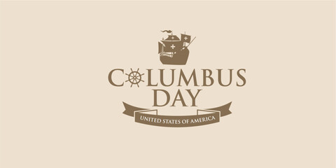 Happy Columbus Day Celebration 2024 Vector Illustration. Best for Poster, Background, Banner, Greeting Card, Flyer, Card, Cover, Template. USA Columbus Day Parade 14th October 2024