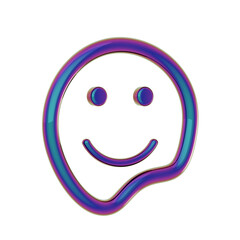 Smile Abstract 3D Icon, Y2K 3D Icon