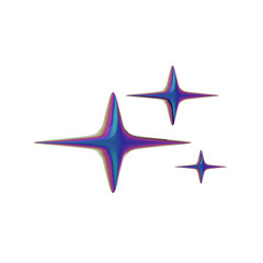 Obraz premium Abstract Star 3D Icon, Y2K 3D Icon