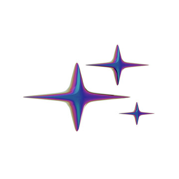 Abstract Star 3D Icon, Y2K 3D Icon