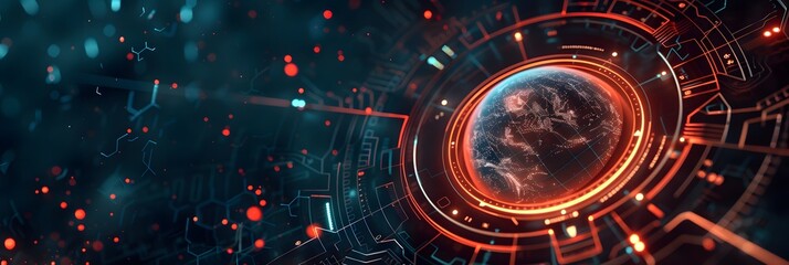 HA glowing blue fiber optic background with a fractal pattern and bright spots