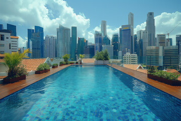 Naklejka premium Rooftop swimming pool
