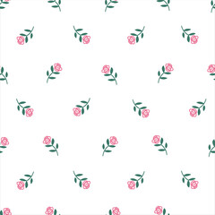 seamless floral pattern. Idea for fabric, tablecloth pattern, wrapping paper, gift paper. Print Ditsy. Motives are scattered randomly. pink flower pattern background. cute little pattern 