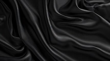 Fototapeta premium Elegant Black Satin Fabric Texture