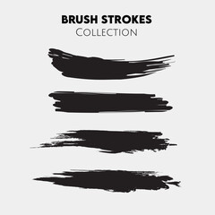 vector set of brush strokes collection paint brush shape