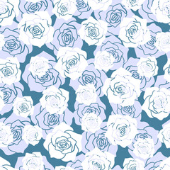 seamless floral pattern. Idea for fabric, tablecloth pattern, wrapping paper, gift paper. Print Ditsy. Motives are scattered randomly. Rose flower pattern background. cute pattern
