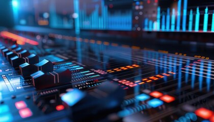 Digital 3D soundboard with interactive elements, 3D background music, advanced and dynamic