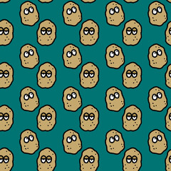 Fototapeta premium seamless pattern of cartoon character potato vegetable repeatable background