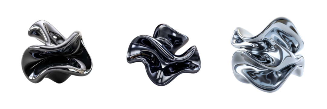 Collection of abstract liquid isolated on white background. Generated ai